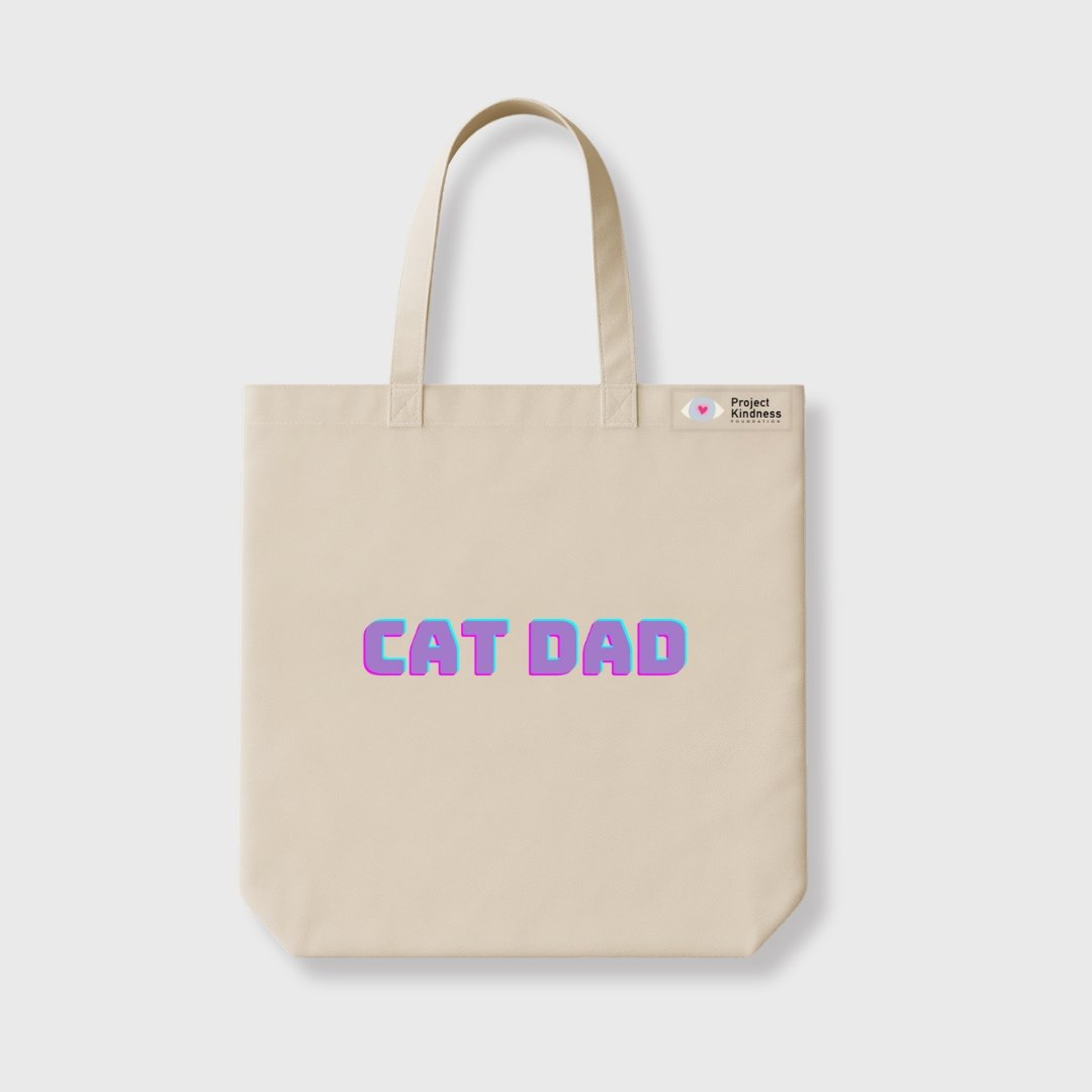 Cat Dad Cream Tote Bag